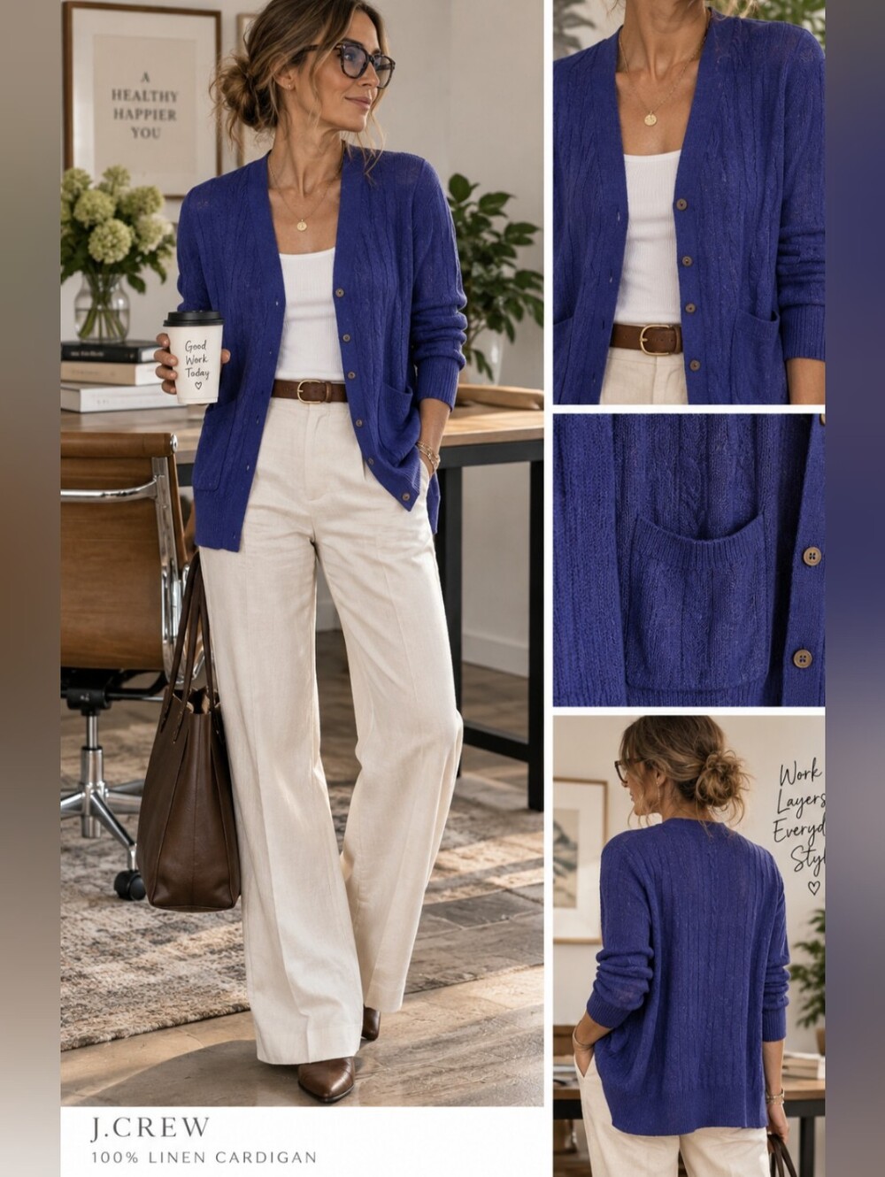 J. CREW 100% Linen V Neck Button Front Purple Long Cardigan Sweater ~ Size XXS
